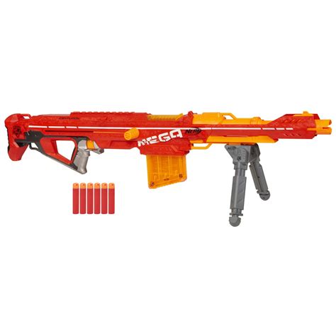 Nerf A3700 Centurion Mega Toy Blaster with Folding Bipod, 6-Dart Clip ...