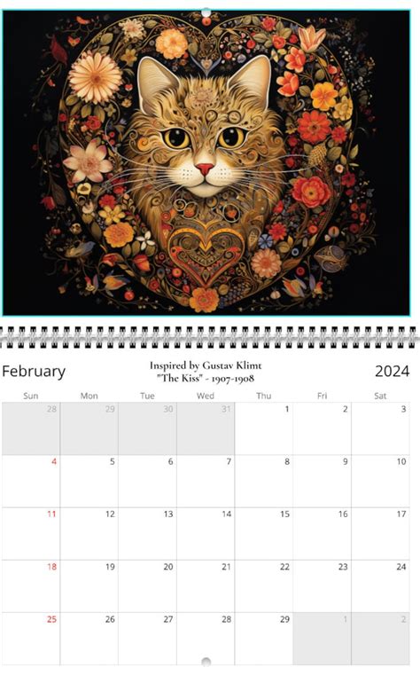 2024 Cat Art Calendar: Funny Iconic Masterpieces Wall Calendar - Etsy