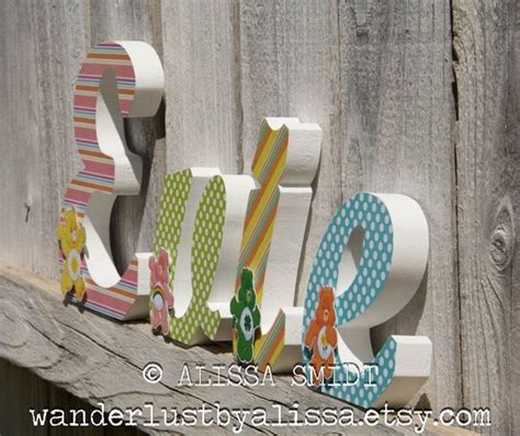 Custom Nursery Wooden Standing Letters Baby Girl Nursery