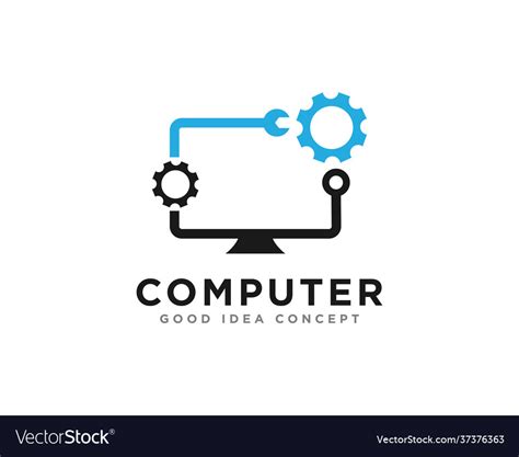 Computer technology logo icon design Royalty Free Vector