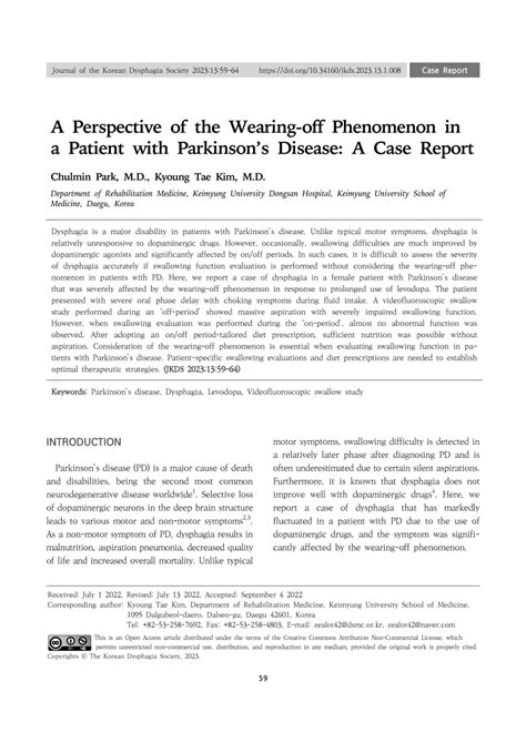 (PDF) A Perspective of the Wearing-off Phenomenon in a Patient with ...