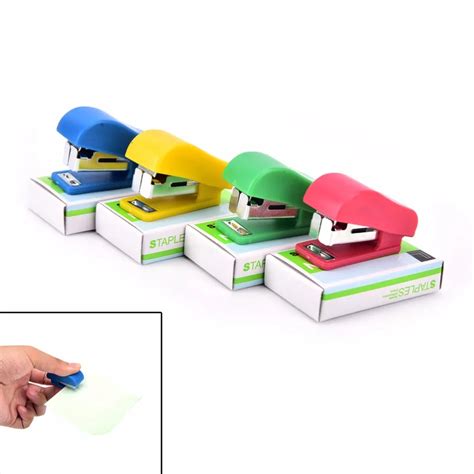 New Mini Stapler Candy Solid Color Plastic Fastener Paper Stapler ...