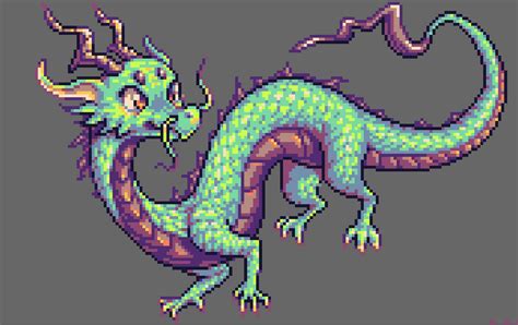 Dragon Pixel Art Pattern | Pixel art pattern, Pixel art characters ...