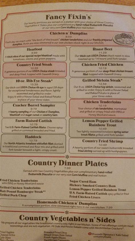 Cracker Barrel Menu 2025 - Moll Domeniga