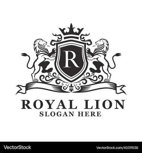 Royal lion logo Royalty Free Vector Image - VectorStock