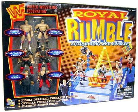 WWE Wrestling WWF Playsets Royal Rumble Action Ring and Figures Action ...