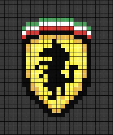 Ferrari Logo Pixel Art | Pixel art, Pixlr art, Pixel drawing