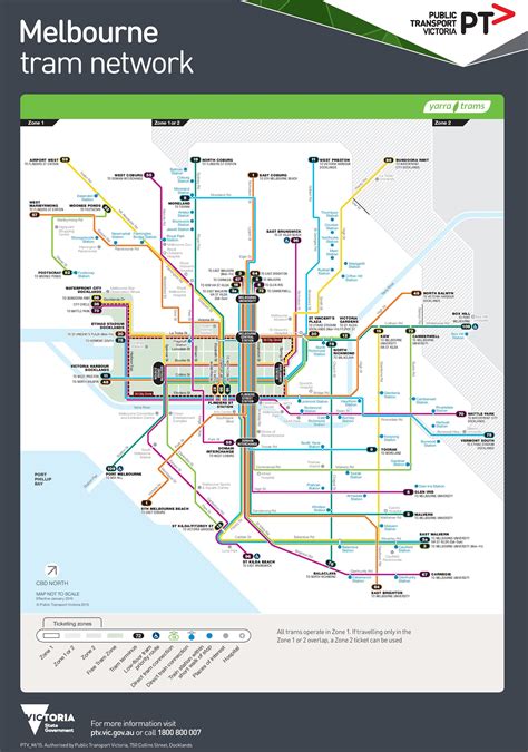 Melbourne tram map - Ontheworldmap.com