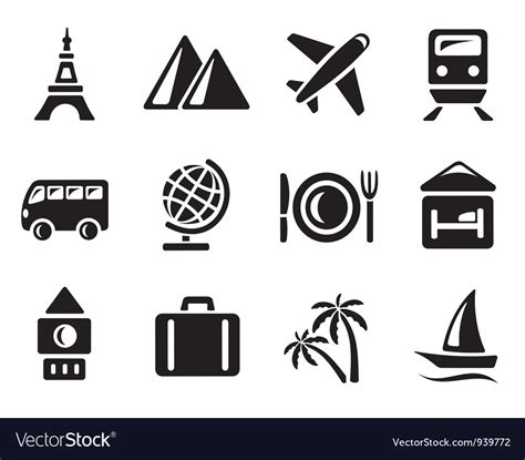 Travel icons Royalty Free Vector Image - VectorStock