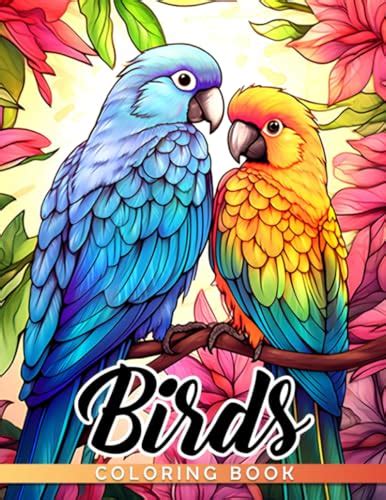 Birds Coloring Book: Many Stunning Coloring Pages On Black Backgroud ...