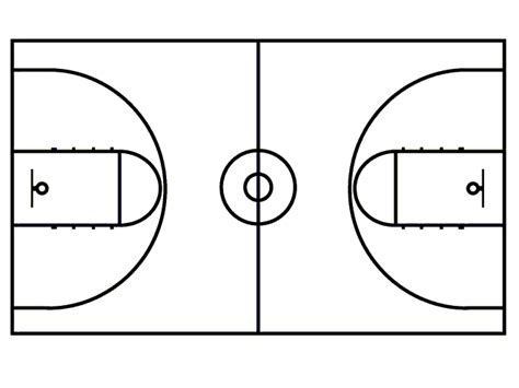 Full Page Printable Basketball Court