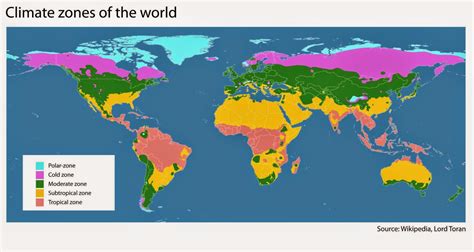 Map Of The World Labeled With Climate Zones