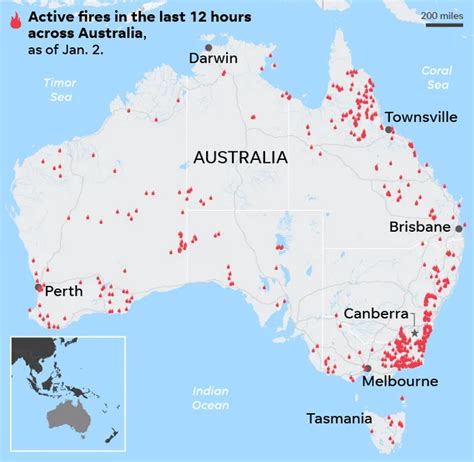 Australia Fires Map 2020