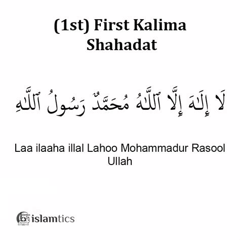 1st First Kalma -Tayyab- in English, Arabic, & Benefits | islamtics