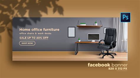 Facebook ads banner - Banner of home office furniture | Photoshop ...