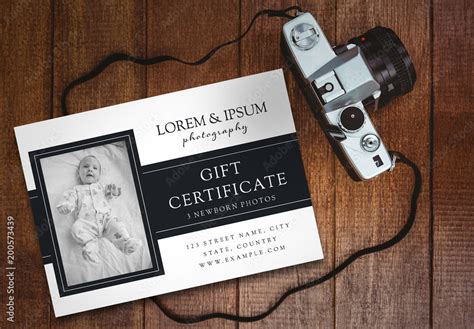 Photography Business Gift Certificate Layout Stock Template | Adobe Stock