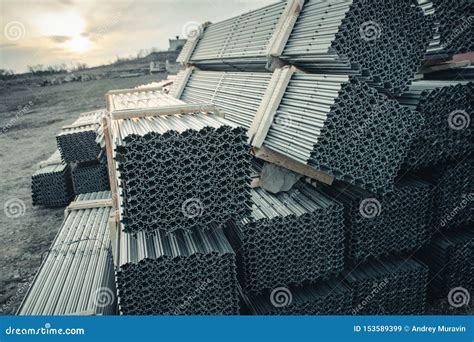 Metal stakes stock image. Image of iron, landscape, fence - 153589399