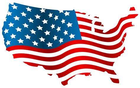 USA Flag Map PNG Clip Art Image | Gallery Yopriceville - High-Quality ...