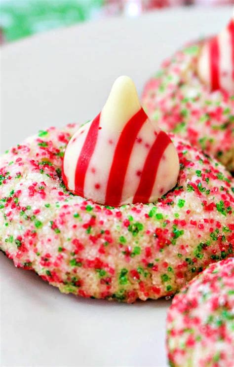 Peppermint Hershey Kiss Christmas Cookies - Peppermint Cookies