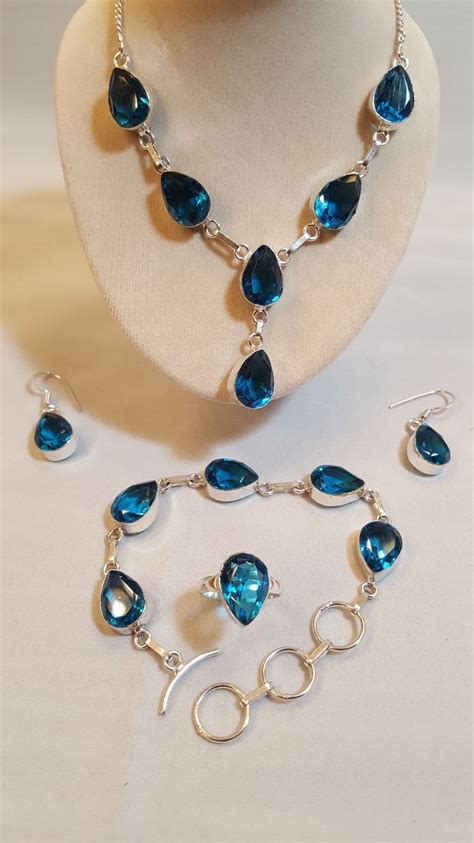 4 Piece London Blue Topaz Jewelry Set