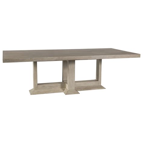 Modern Rectangular Pedestal Dining Table - White Wash Mahogany - Luxe ...