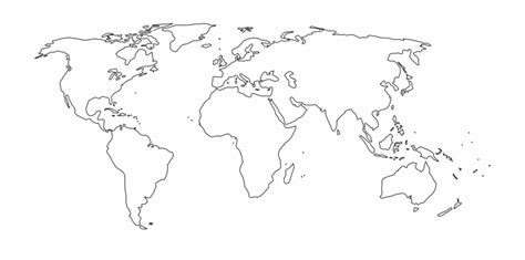 World Map With No Labels Or Borders