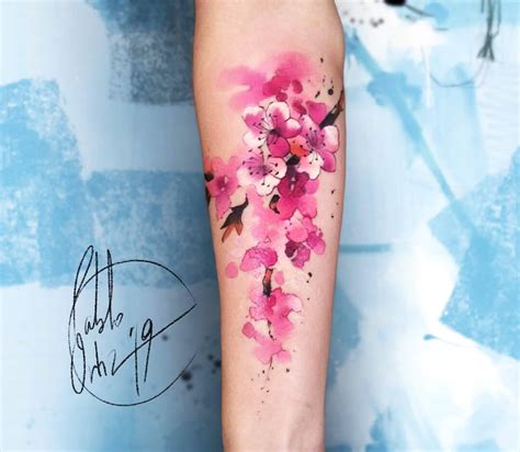 Sakura flowers tattoo by Pablo Ortiz | Photo 28252