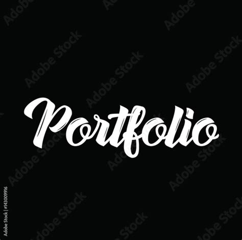 portfolio, text design. Vector calligraphy. Typography poster. Stock ...