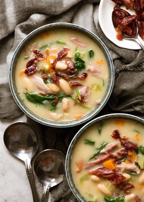 Creamy Ham Bone Soup with Beans | RecipeTin Eats