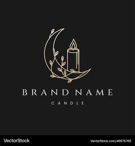 Moon candle elegant luxury logo design Royalty Free Vector