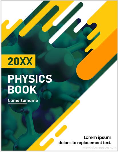 Physics book cover page template | MS Word Cover Page Templates