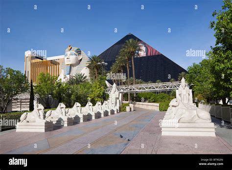 Luxor Hotel with the pyramid and the Sphinx, Las Vegas, Nevada, USA ...