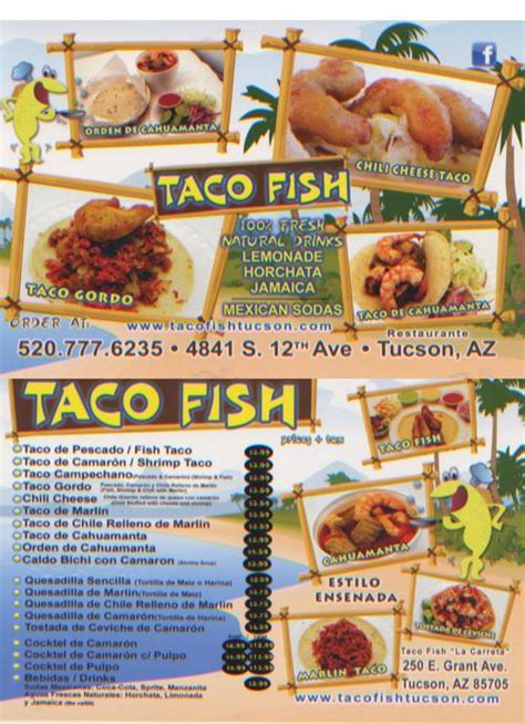 Taco Fish menu