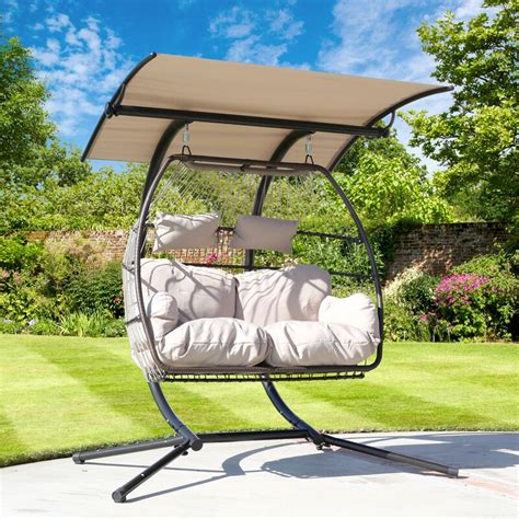 Barton Premium 2 Person X-large Swing Chair Wicker Hanging Egg Chair ...