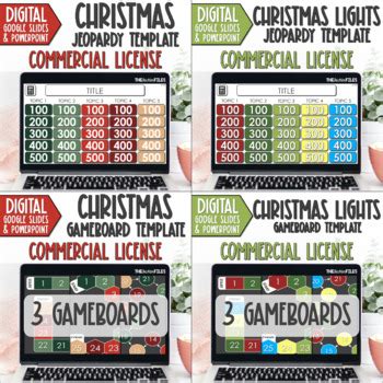 Commercial Use Christmas Bundle Jeopardy Template Gameboard Template Games