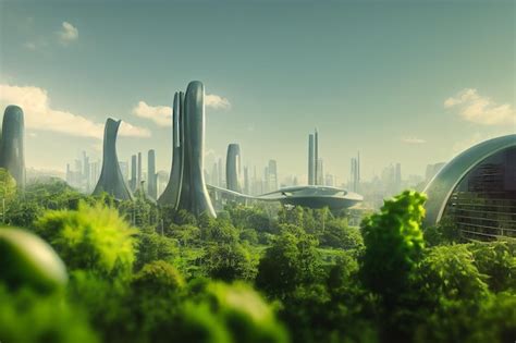 Premium Photo | SciFi Green Utopia Futuristic City Environmentalism ...