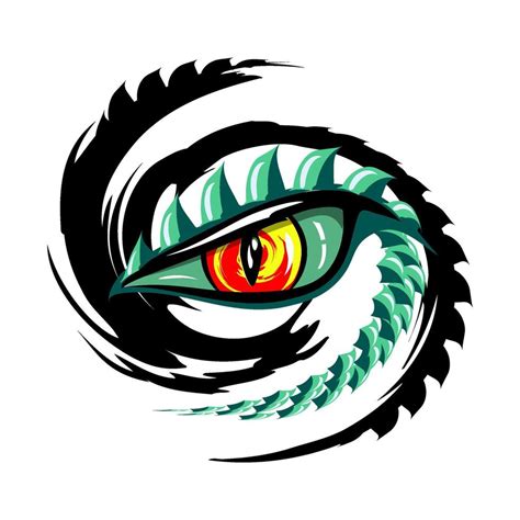 Dragon eye in manga and anime style. Dragon sign. 15619104 Vector Art ...