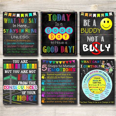 School Counselor Posters - Set of 6 | Counselors office decor, School ...