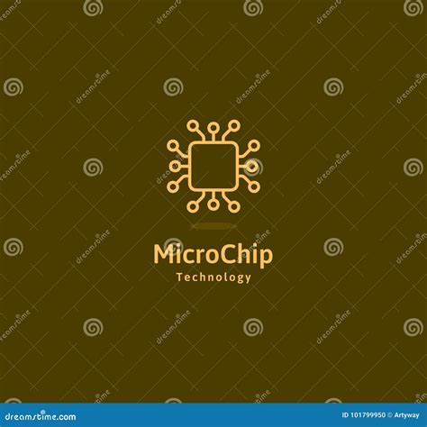 Microchip Abstract Linear Vector Logo. Microprocessor Plain Icon ...