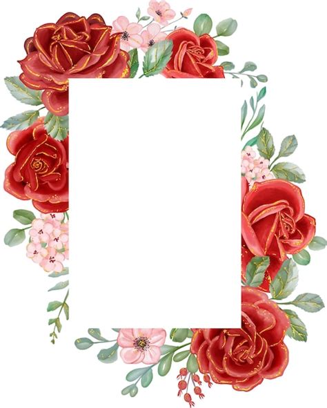 Red Rose Flower Border Design Png | Best Flower Site