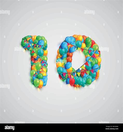 10 number birthday balloons hi-res stock photography and images - Alamy