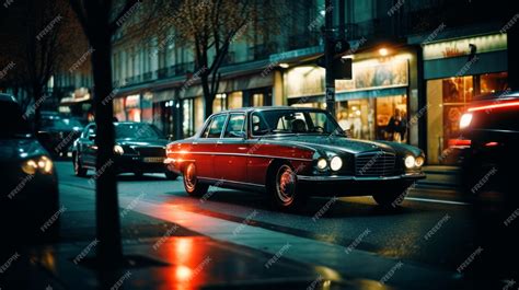 Premium AI Image | Vintage car street photography cinematic shot