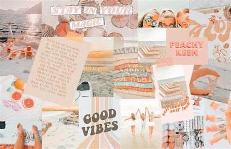 Peach Aesthetic Collage Wallpapers - Wallpaper Cave