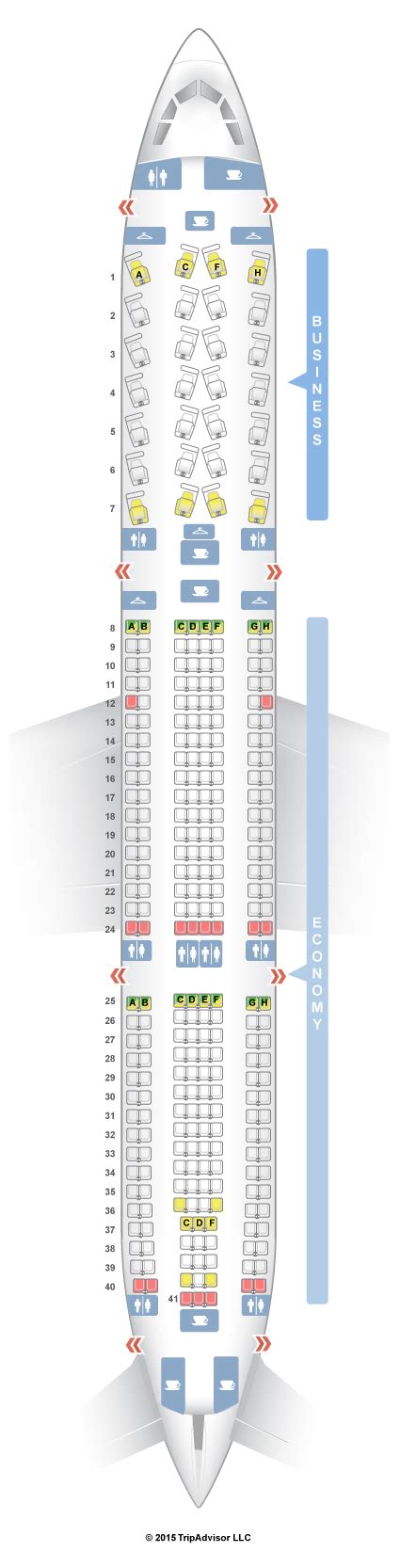 SeatGuru Seat Map US Airways Airbus A330-300 (333)