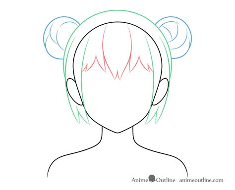 How to Draw Anime Hair Buns Step by Step - AnimeOutline