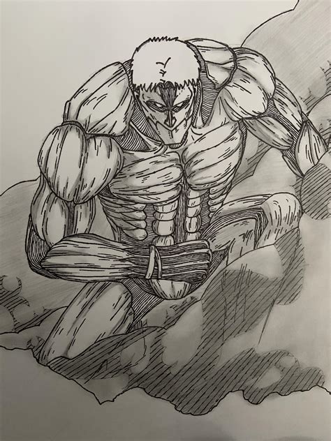 Drew the armored titan. Possibly my favorite drawing :) : r/attackontitan