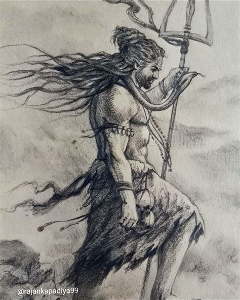 Lord Shiva Angry Sketch