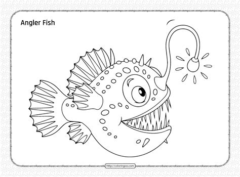 Free Printable Angler Fish Coloring Page | Fish coloring page, Ocean ...