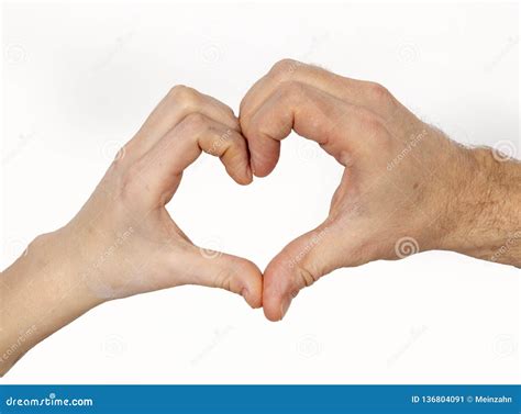 Finger Showing Heart As Love Sign Stock Image - Image of fingers, write ...