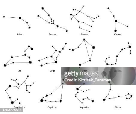 Zodiac Horoscope Star Signs Vector Illustrations High-Res Vector ...